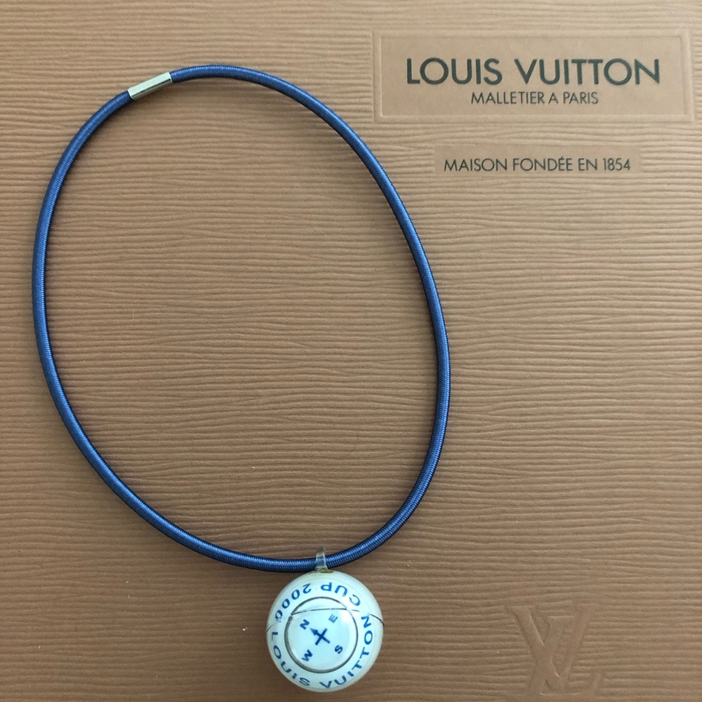 Louis Vuitton World Cup 2000 Navy Blue Cord with White Branded Pendant